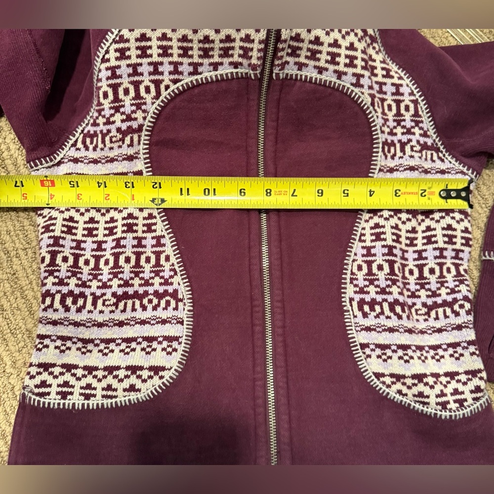 Special Edition Lululemon Scuba Hoodie Zip Up Sweatshirt 6 Plum Purple Fair Isle - Picture 11 of 11
